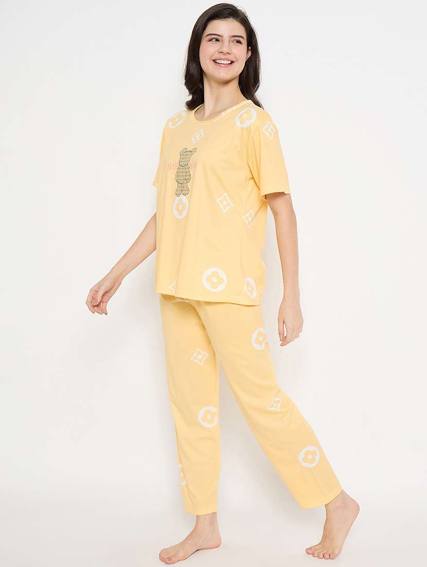 women printed short sleeve pyjama set nightwear  - 21840501 -  Standard Image - 1