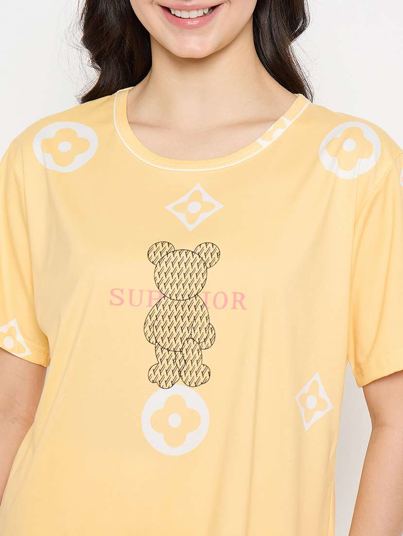 women printed short sleeve pyjama set nightwear  - 21840501 -  Standard Image - 4