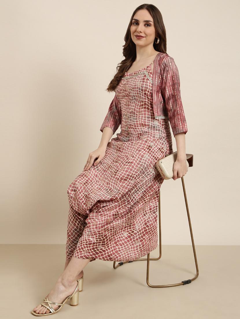 women printed jumpsuit with jacket - 21840560 - Standard Image - 1