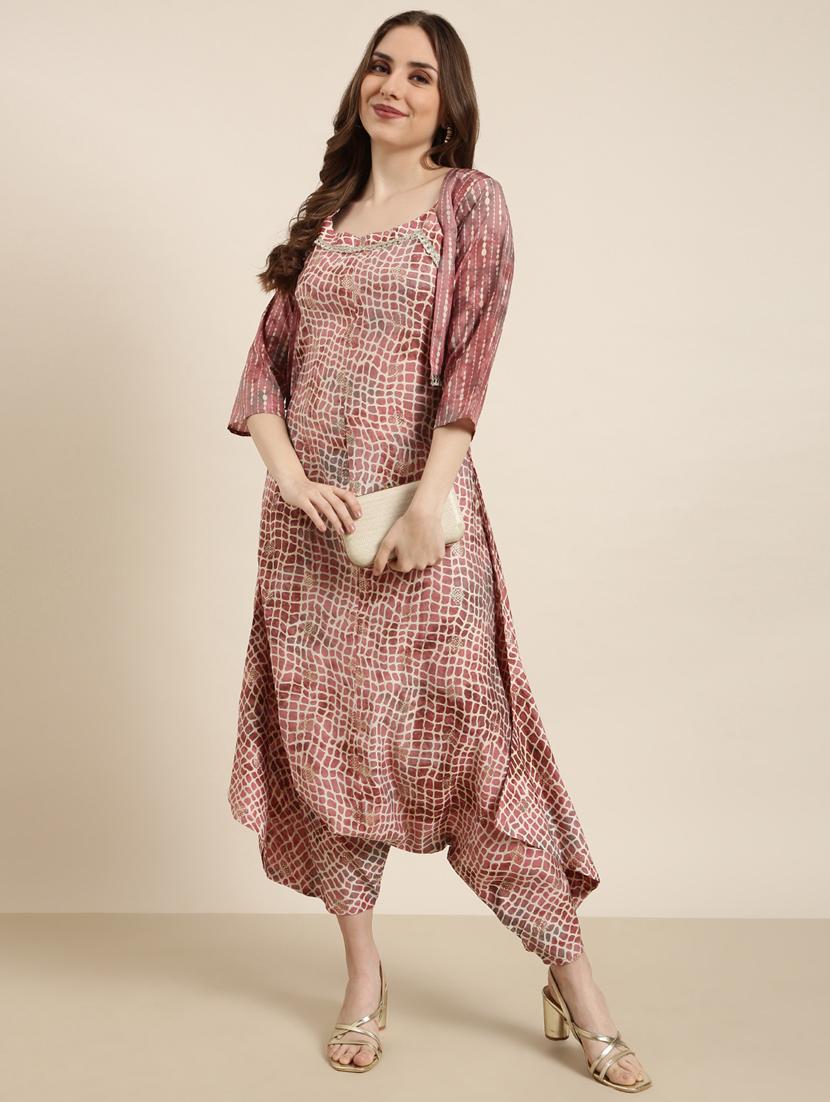 women printed jumpsuit with jacket - 21840560 - Standard Image - 4