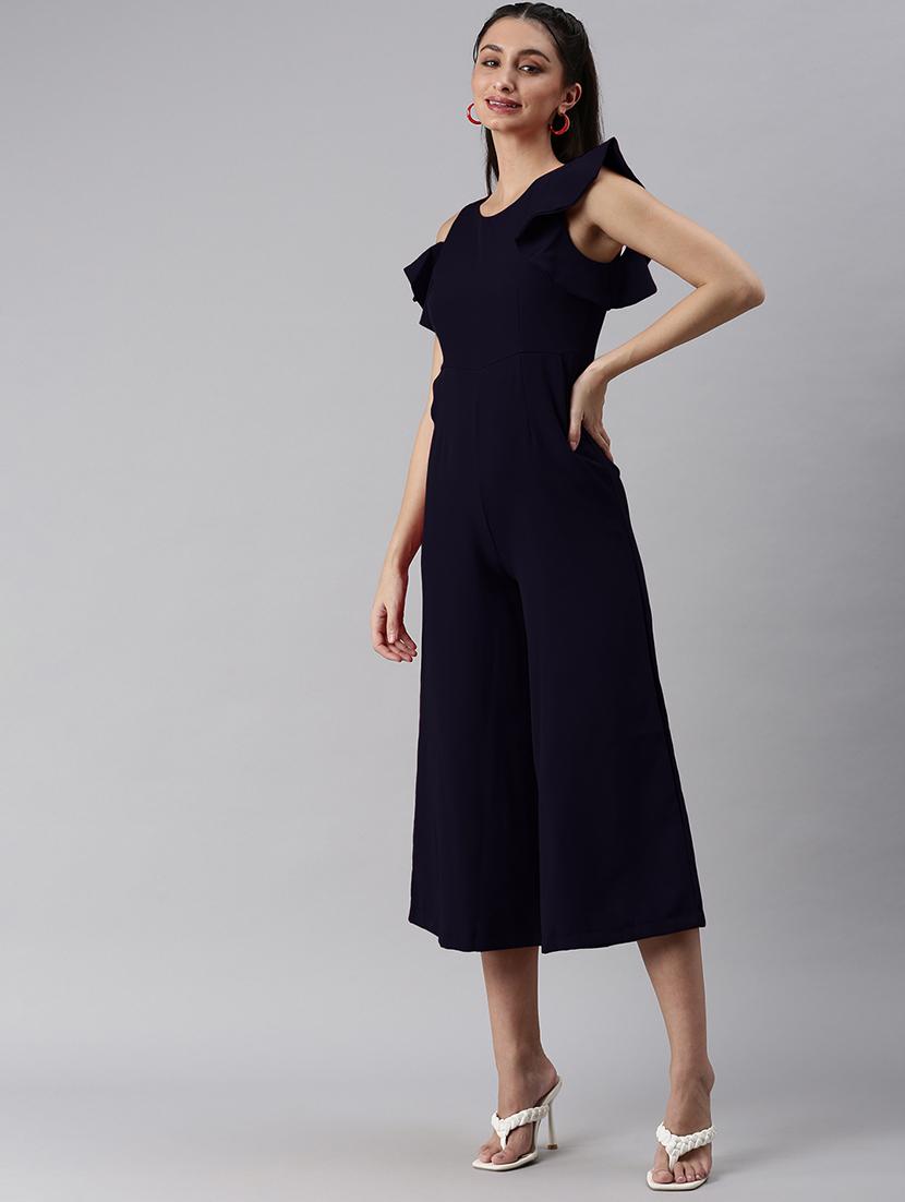 women solid calf length jumpsuit - 21840561 - Standard Image - 1