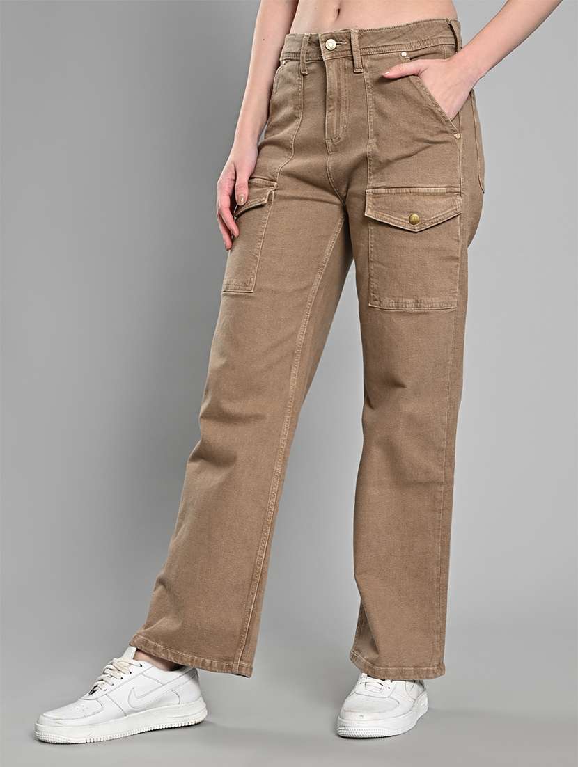 women mid rise denim cargo - 21840601 -  Standard Image - 1