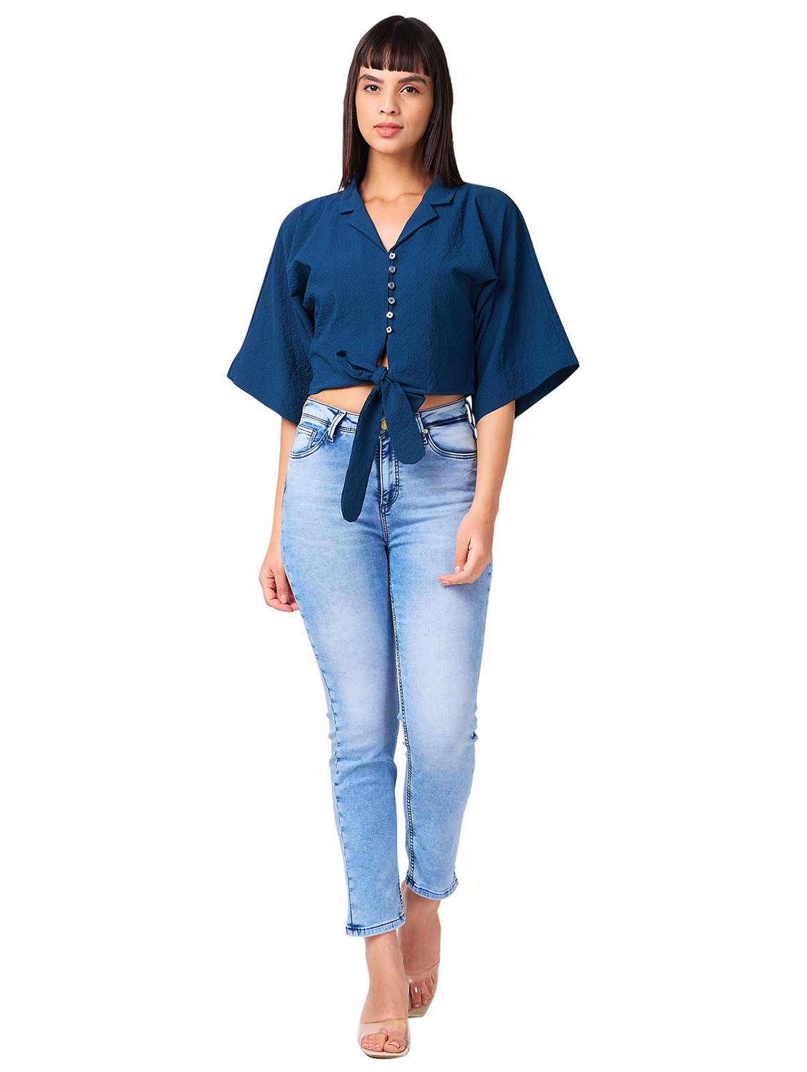 women solid mid rise slim fit jeans - 21840622 -  Standard Image - 4