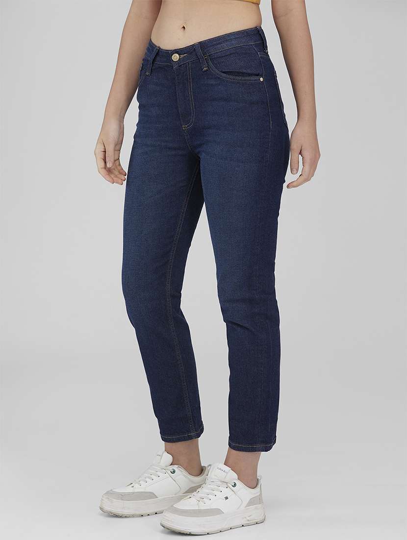 women solid mid rise slim fit jeans - 21840641 -  Standard Image - 1