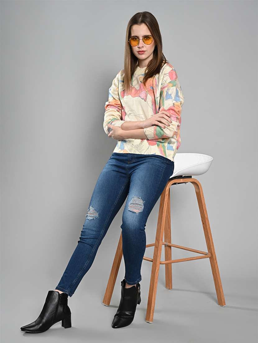 women distressed mid rise skinny fit jeans - 21840660 - Standard Image - 4