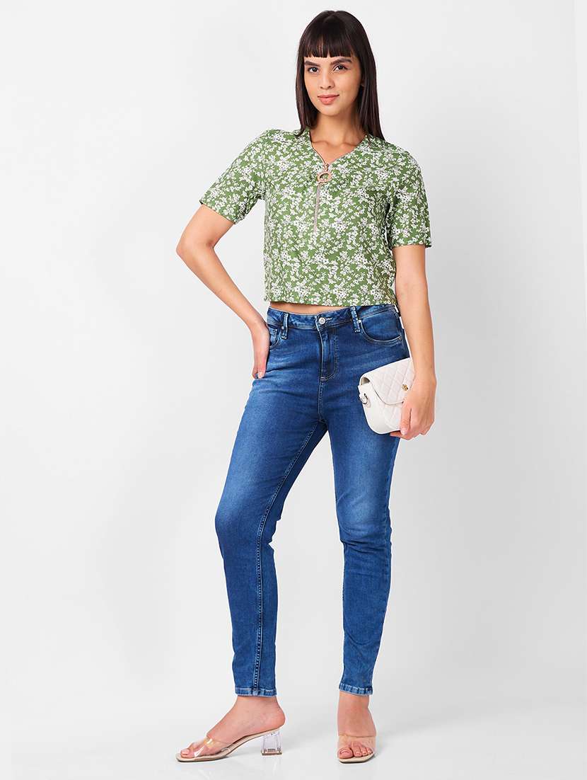 women floral printed short sleeves regular top - 21840780 -  Standard Image - 4