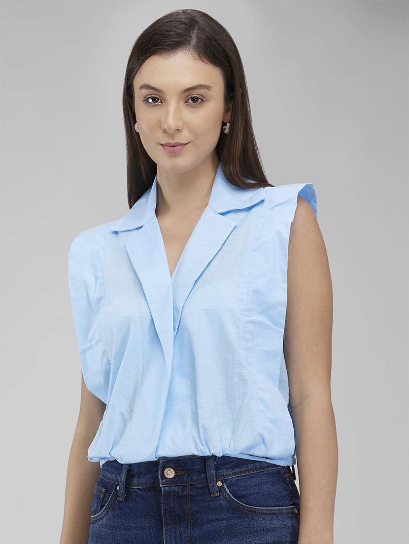 women solid sleeveless regular top - 21840798 -  Zoom Image - 0
