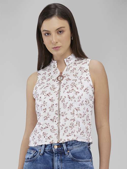 women floral print sleeveless regular top - 21840805 - Standard Image - 0