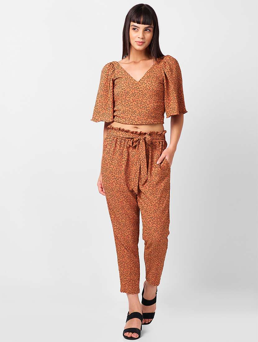 women printed top and trouser co-ord set - 21840850 - Standard Image - 1