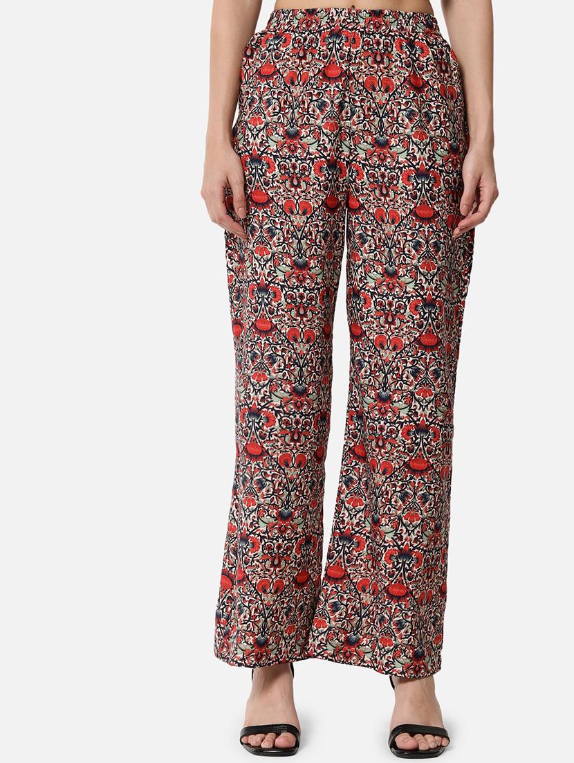 women printed high rise straight palazzo - 21840860 - Zoom Image - 0