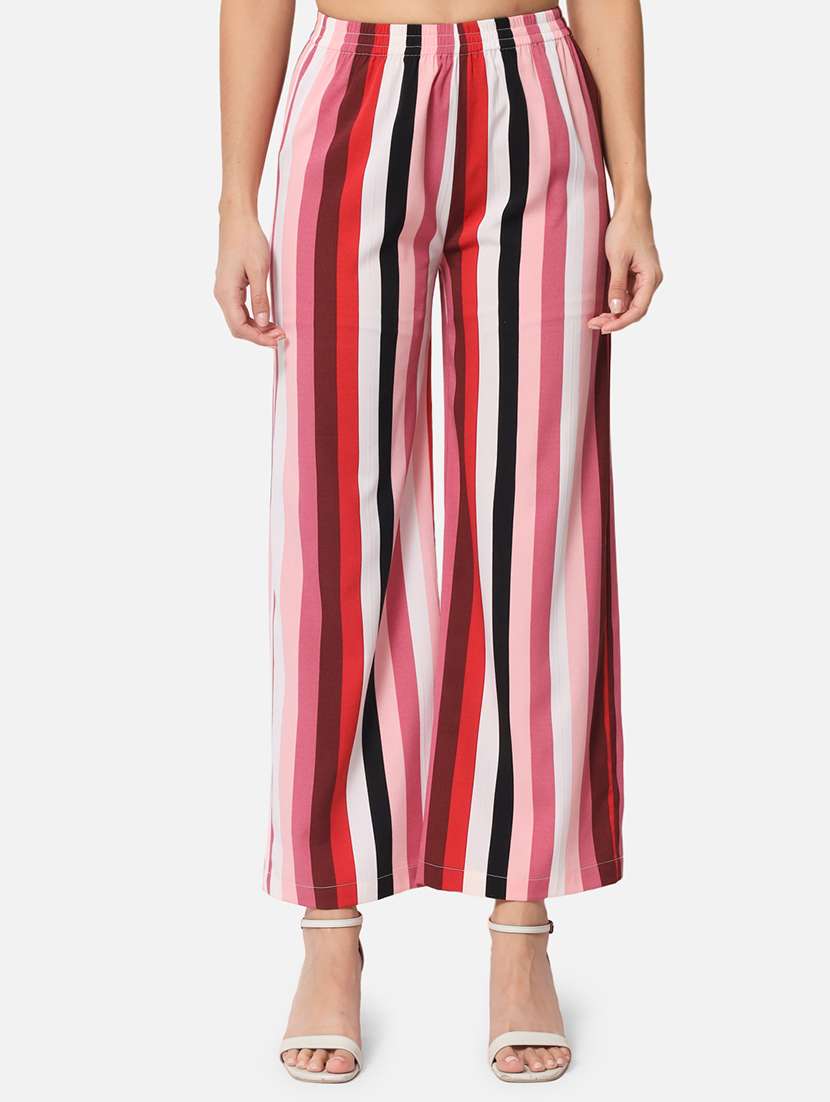 women striped high rise straight palazzo