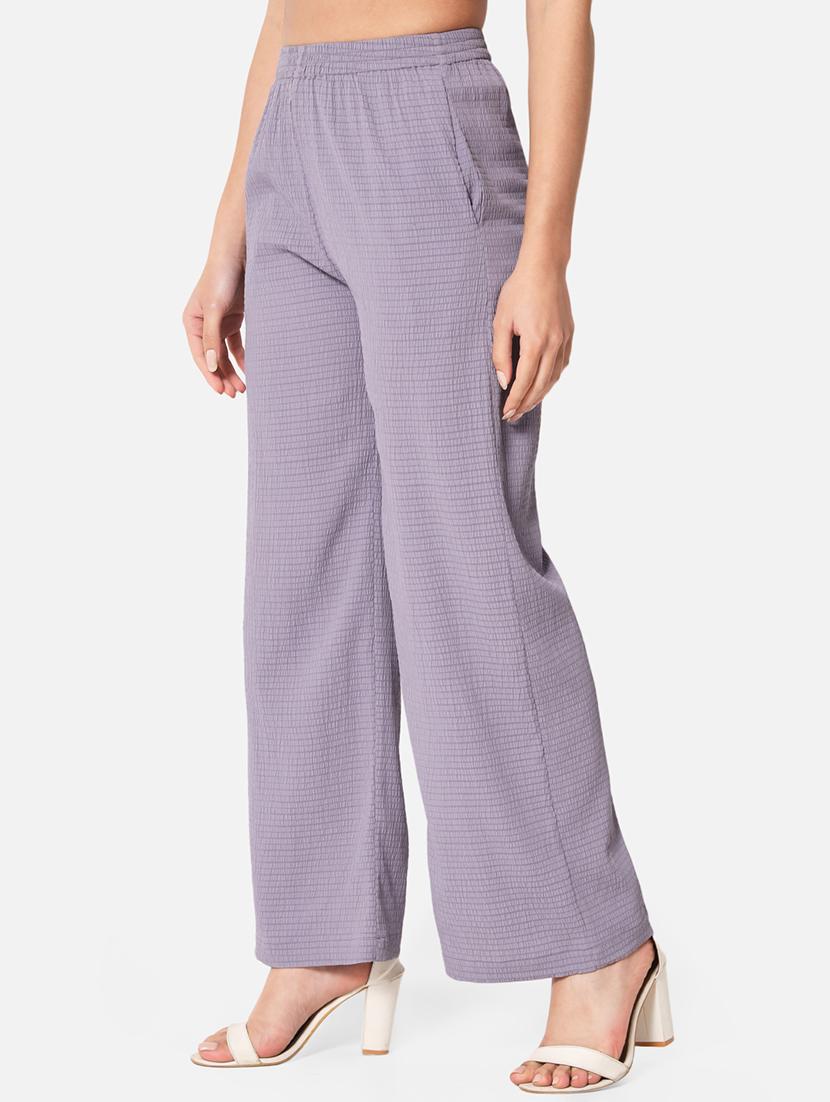 women solid high rise straight palazzo - 21840871 - Standard Image - 1