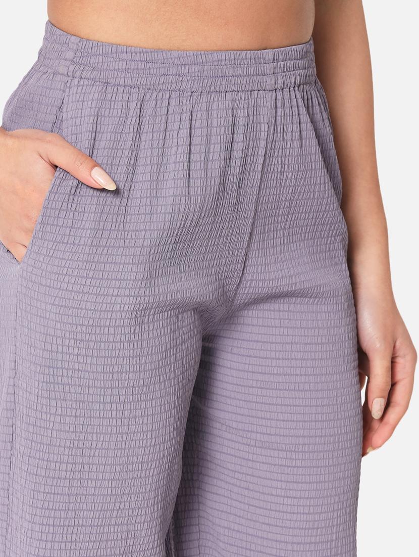 women solid high rise straight palazzo - 21840871 - Standard Image - 4