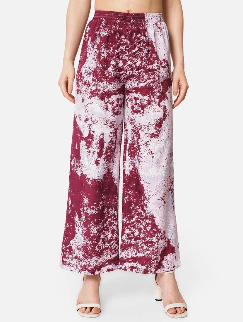 women printed high rise straight palazzo