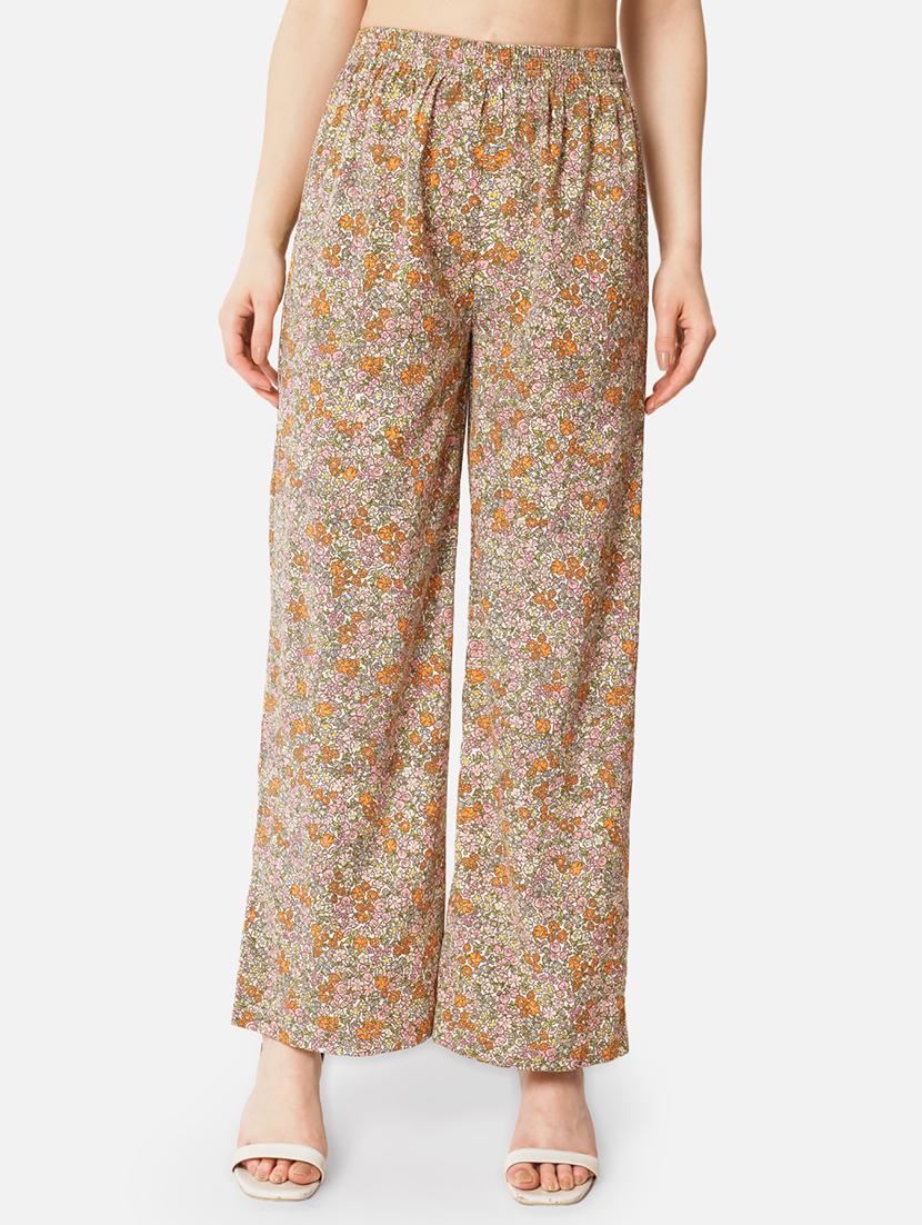 women printed high rise straight palazzo - 21840874 - Zoom Image - 0