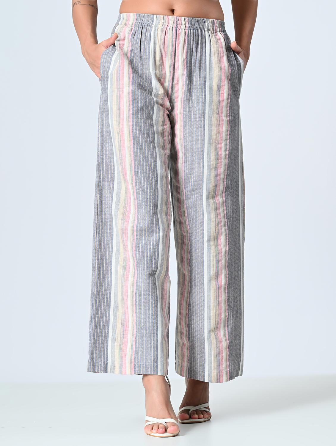 women printed high rise straight palazzo - 21840886 - Zoom Image - 0