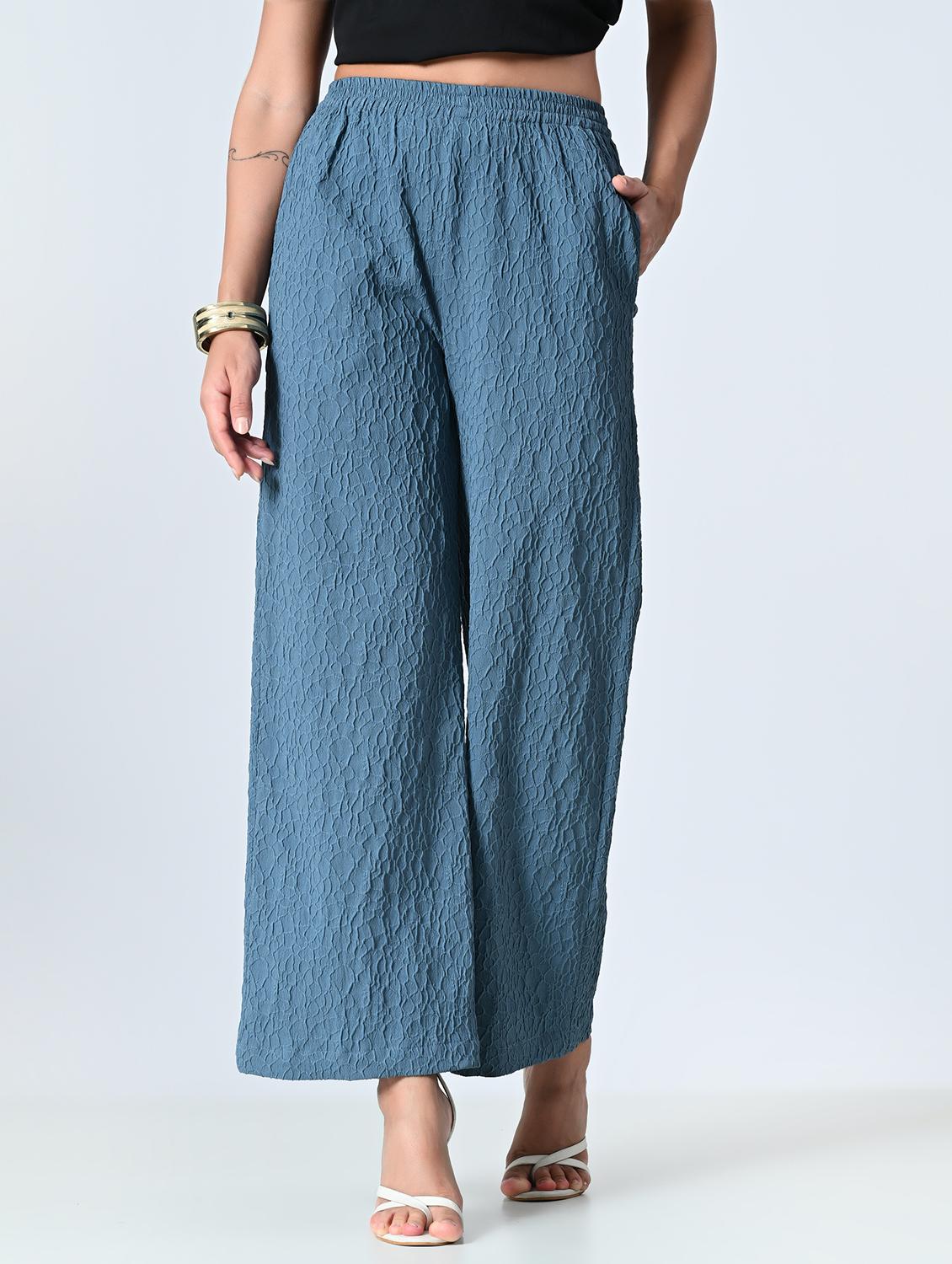 women self designed high rise straight palazzo - 21840889 -  Zoom Image - 0