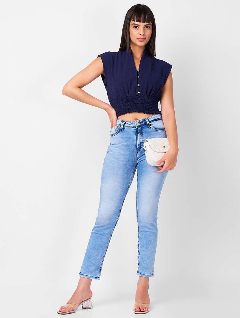 women solid sleeveless crop top - 21840939 -  Standard Image - 4