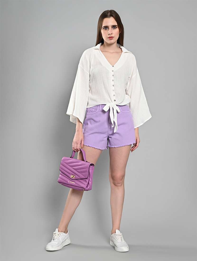 women solid collared regular shirt - 21840968 - Standard Image - 4