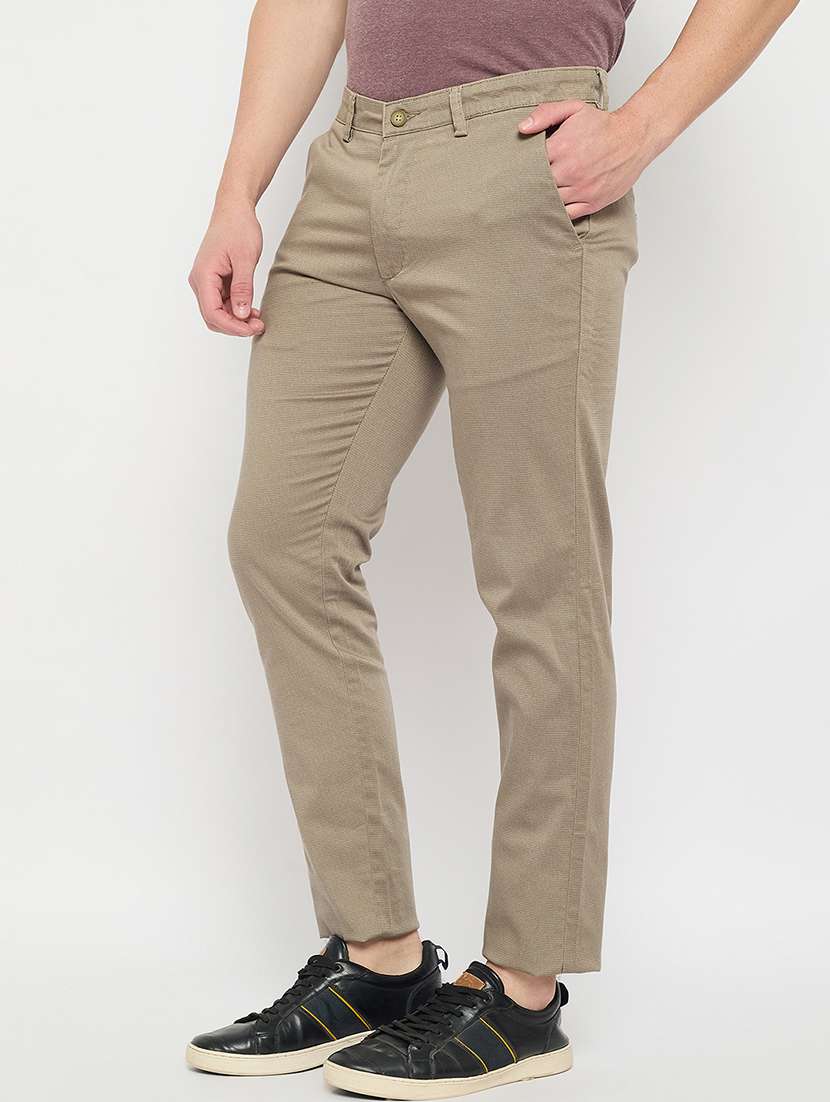 men solid mid rise ankle length chinos  - 21840975 -  Standard Image - 1