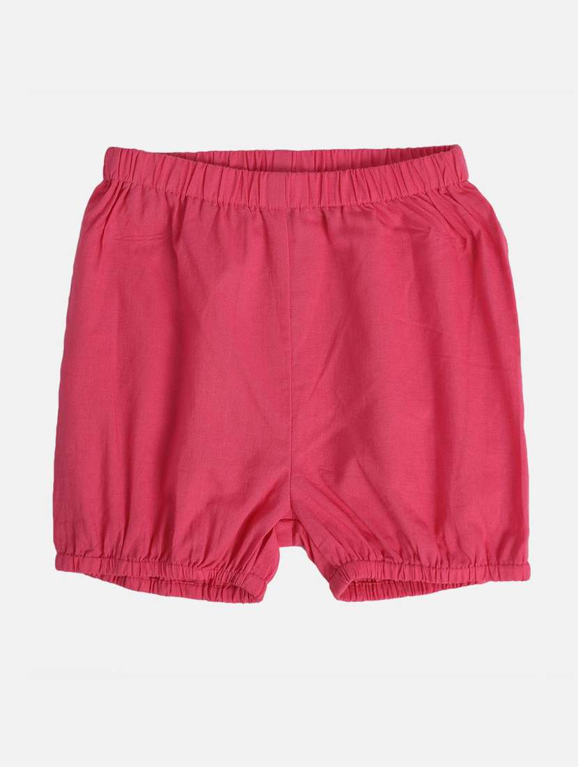 girls pink self design frock with bloomer - 21840984 -  Standard Image - 4