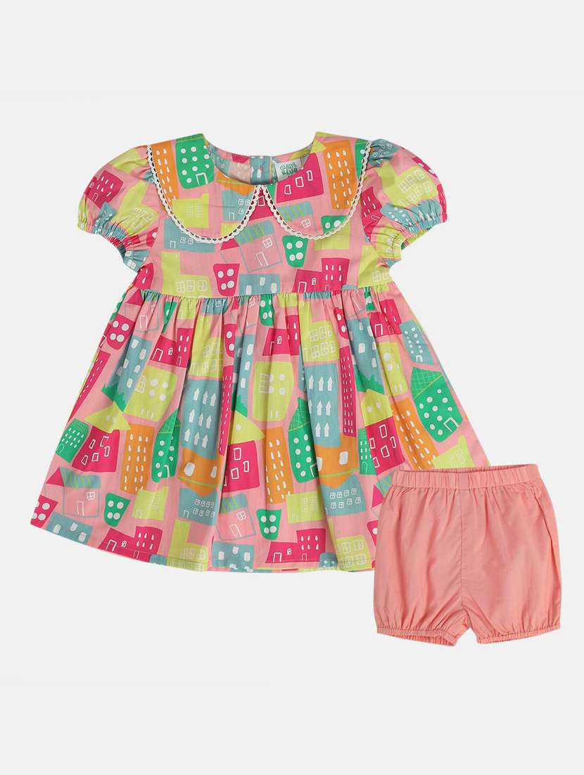 girls printed frock with bloomer - 21840985 -  Standard Image - 1