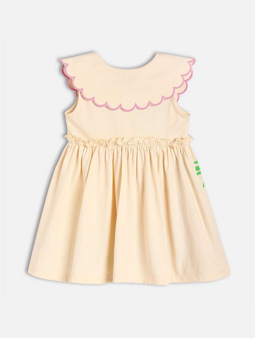 girls cream printed sleeveless frock  - 21840995 -  Standard Image - 1