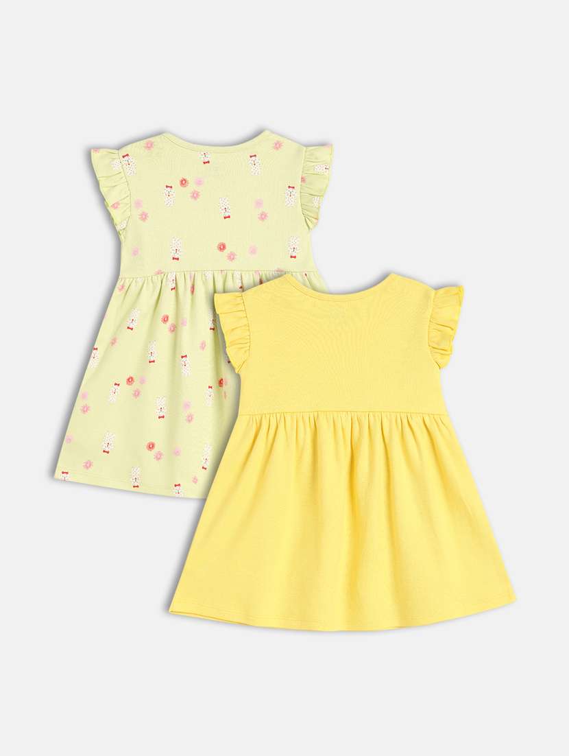 girls pack of 2 printed round neck frock - 21841002 -  Standard Image - 1