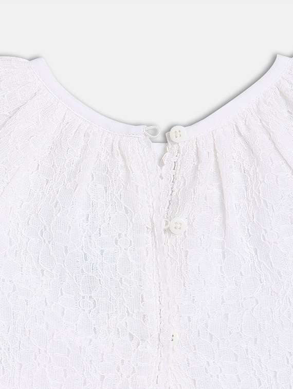 girls white solid skirt & top set - 21841023 -  Standard Image - 4