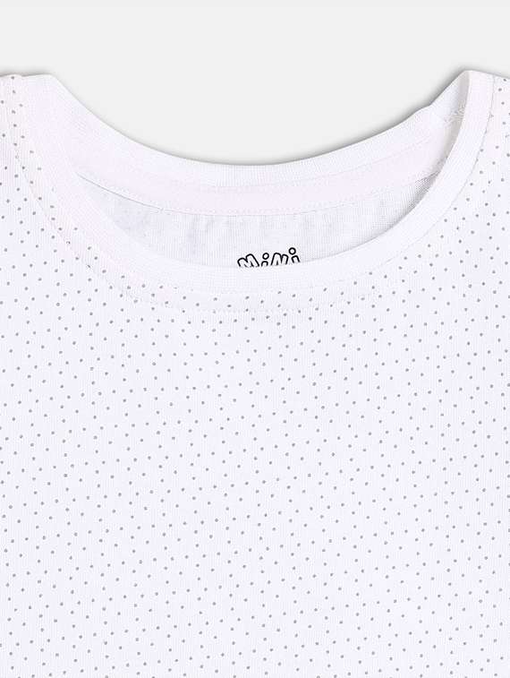 girls turquoise solid t-shirt & dungaree set - 21841029 -  Standard Image - 4