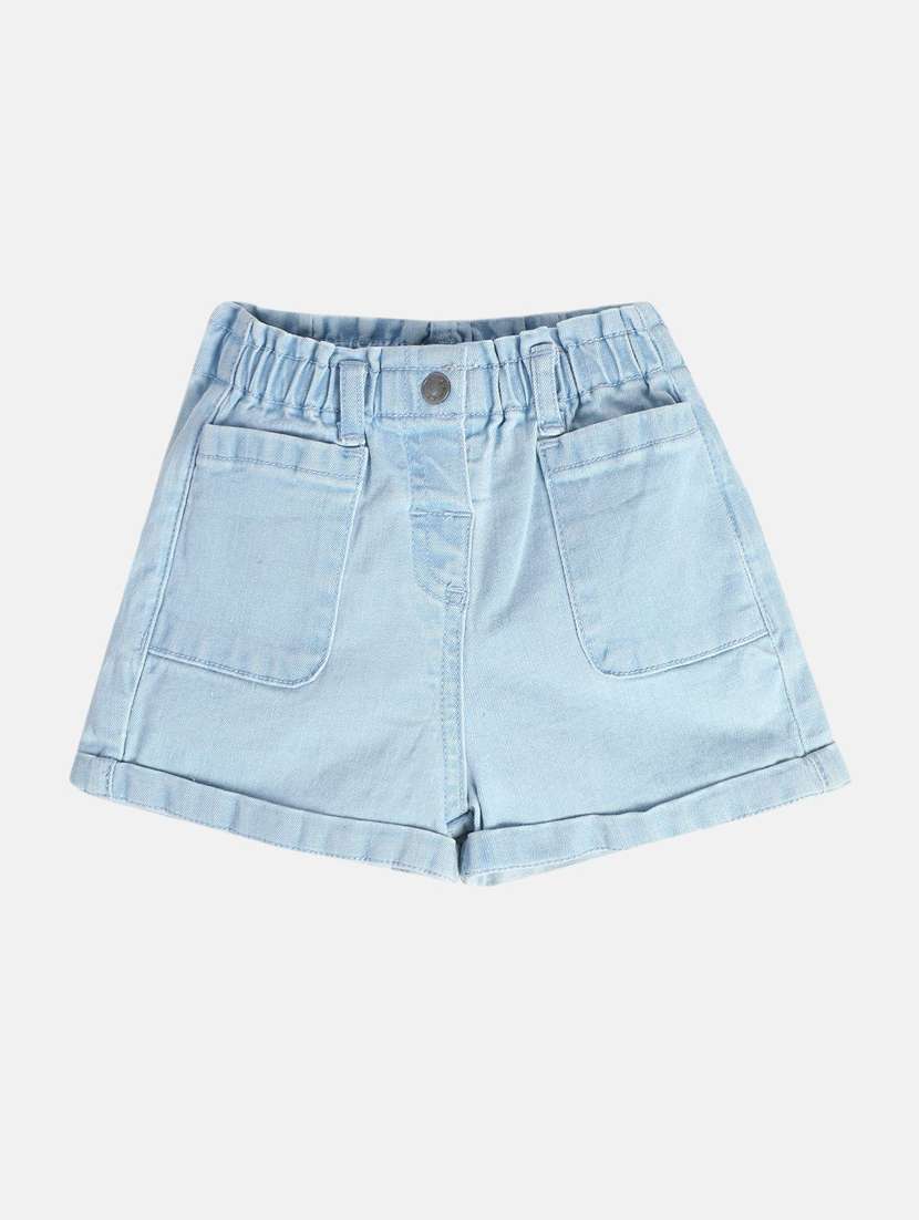 kids solid mid rise denim shorts  - 21841133 -  Standard Image - 1