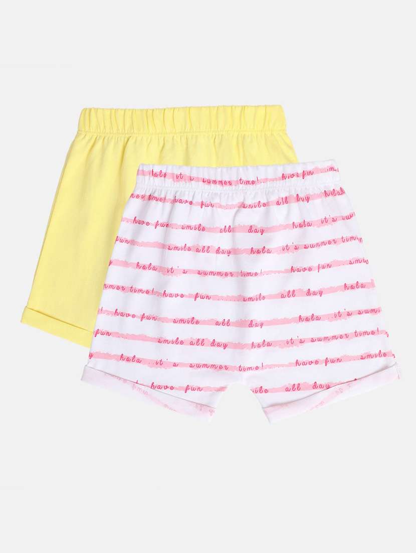 girls pack of 2 mid rise printed shorts - 21841140 -  Standard Image - 1