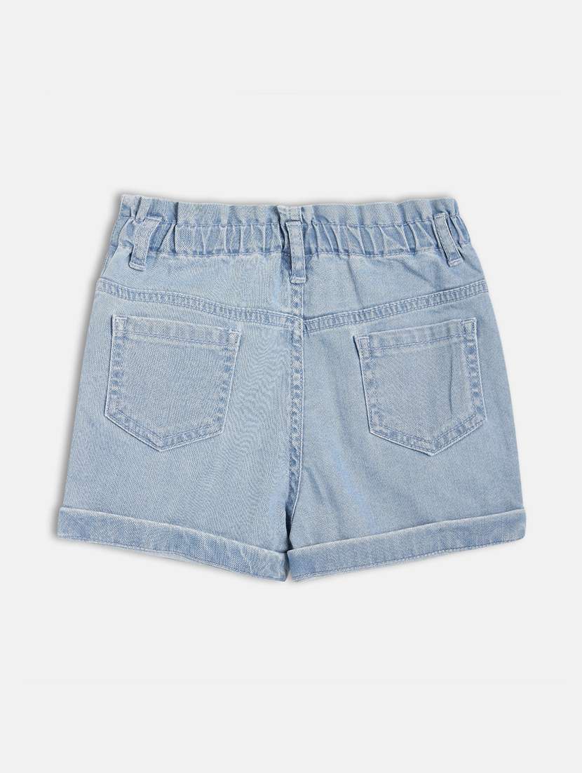 kids solid mid rise denim shorts  - 21841145 -  Standard Image - 1
