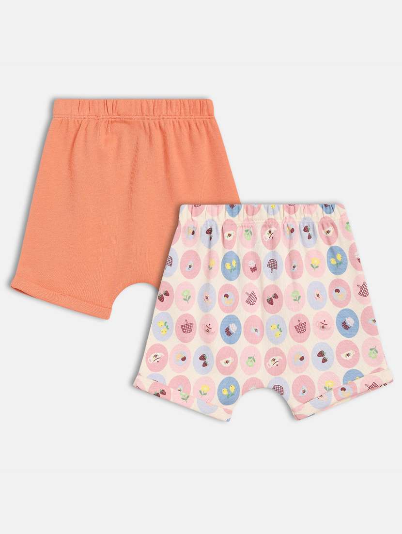 girls pack of 2 mid rise printed shorts - 21841154 -  Standard Image - 1