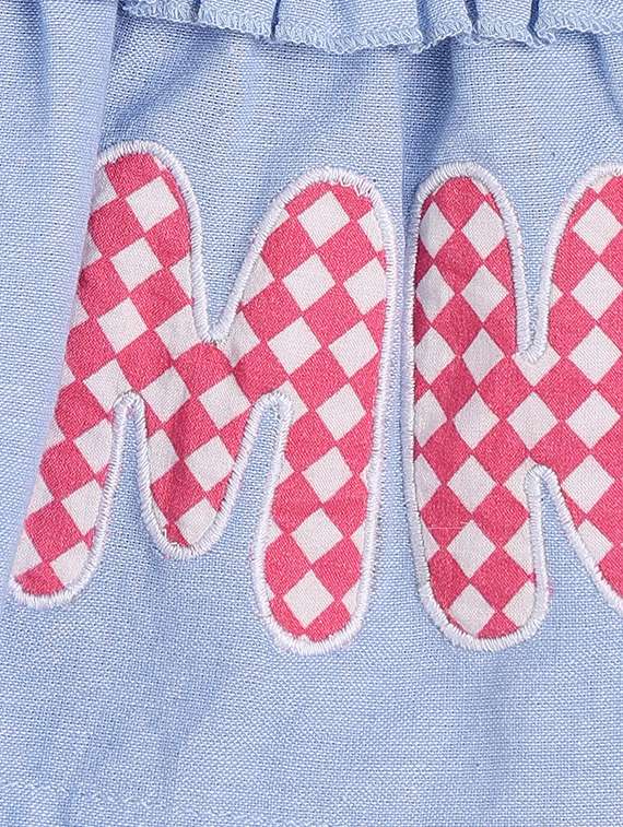 girls blue placement print round neck top - 21841165 -  Standard Image - 4