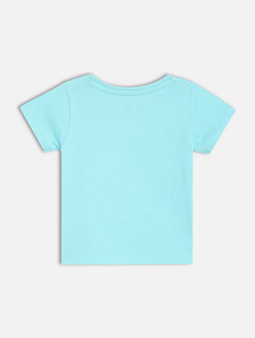 girls front print round neck t-shirt - 21841192 -  Standard Image - 1