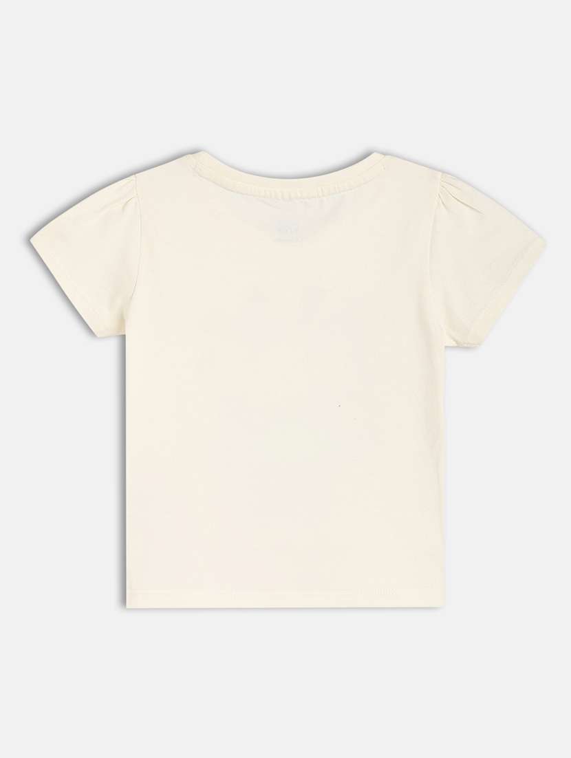 girls front print round neck t-shirt - 21841196 -  Standard Image - 1