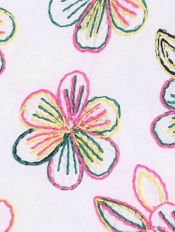 girls white floral short sleeve top - 21841199 -  Standard Image - 4