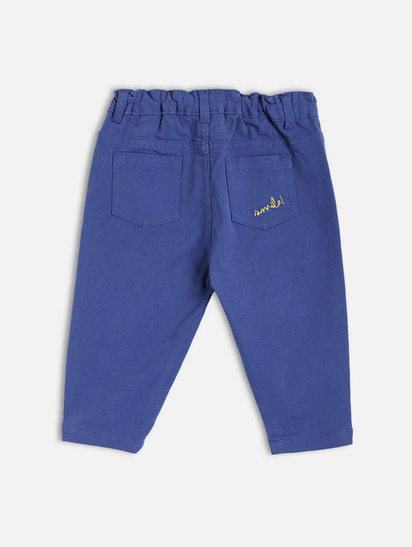 boys blue solid mid rise trouser - 21841215 -  Standard Image - 1