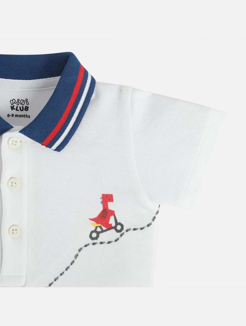 kids white & blue color block short sleeve onesies - 21841221 -  Standard Image - 4