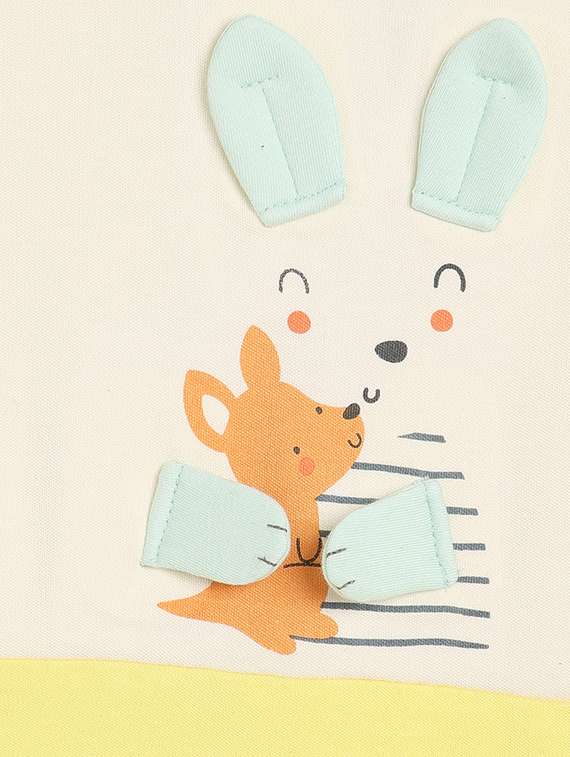 kids cream printed round neck romper - 21841250 -  Standard Image - 4