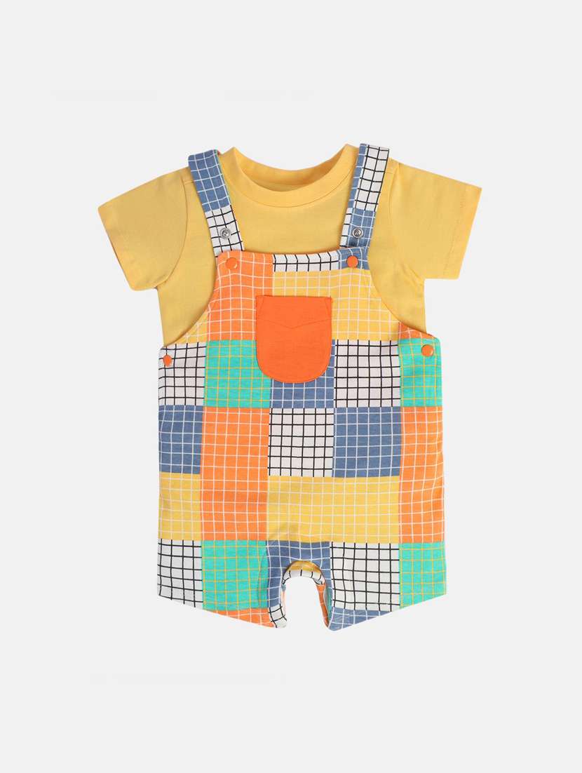 boys checkered t-shirt & dungarees sets  - 21841251 -  Standard Image - 1