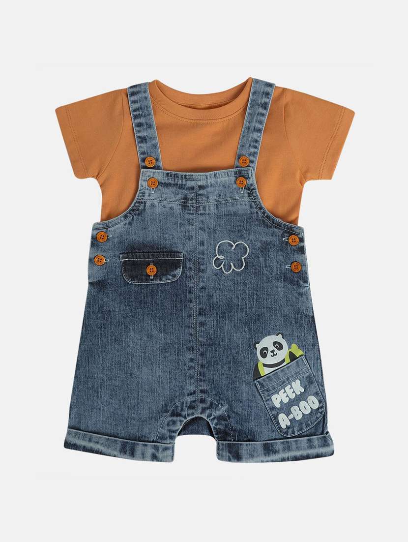 boys printed t-shirt & dungarees sets  - 21841255 -  Standard Image - 1