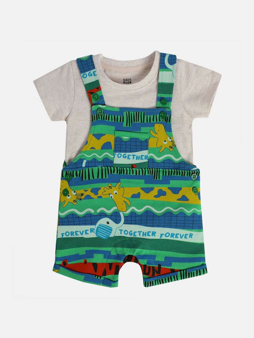 boys printed t-shirt & dungarees sets  - 21841256 -  Standard Image - 1