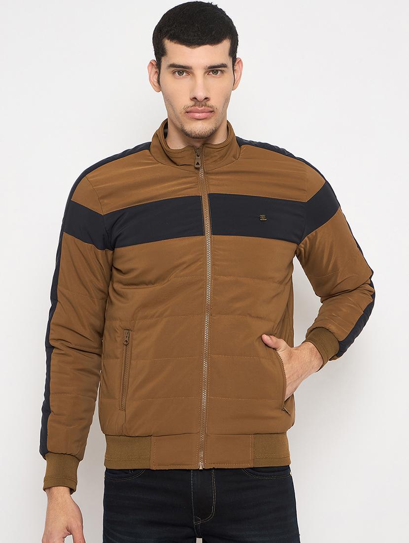 men color block long sleeve bomber jacket - 21841388 - Zoom Image - 0