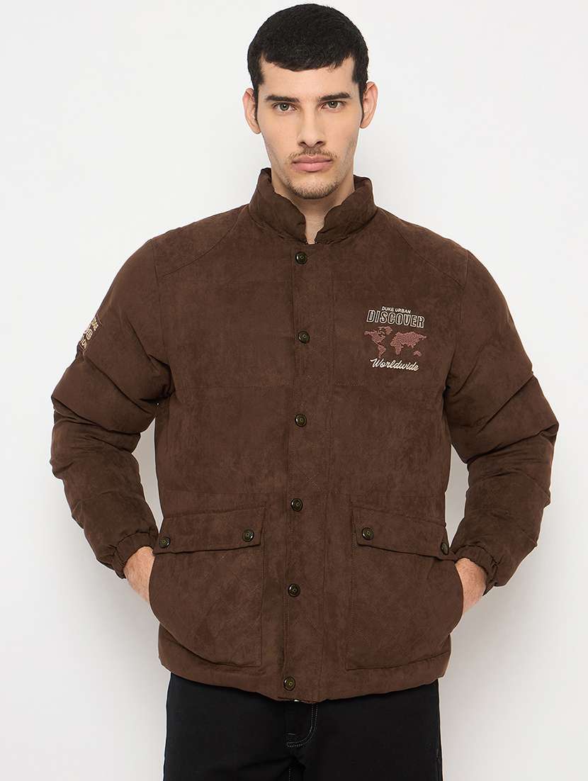 men solid long sleeve bomber jacket - 21841398 - Zoom Image - 0