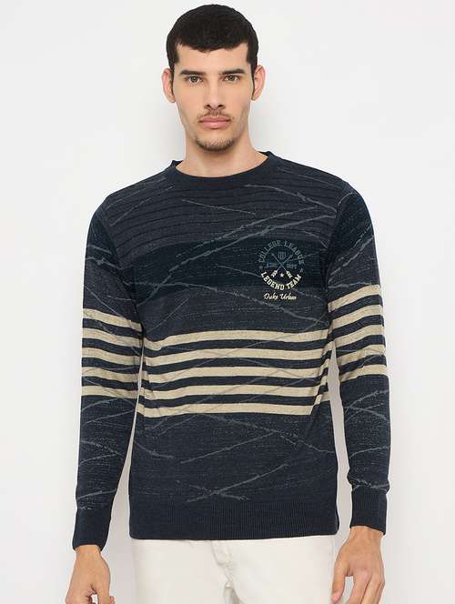 men striped long sleeve pullover sweater - 21841411 - Standard Image - 0