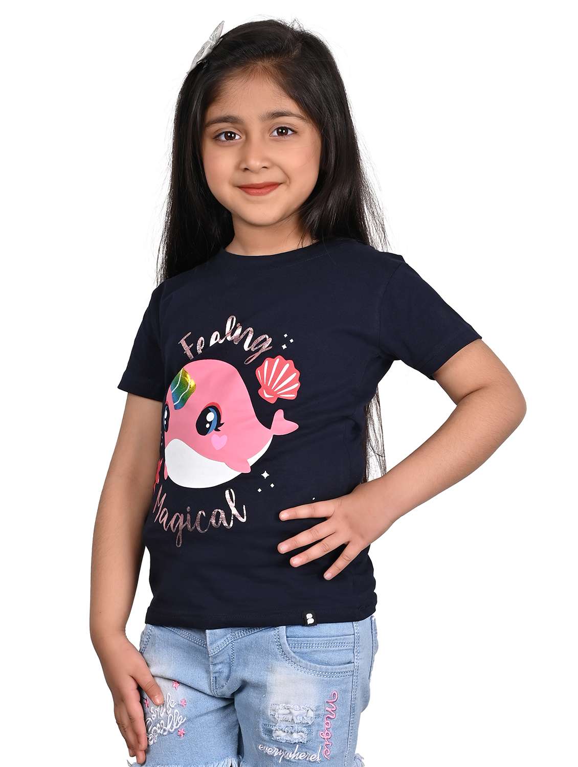 girls graphic printed short sleeve t-shirt - 21841426 - Standard Image - 1