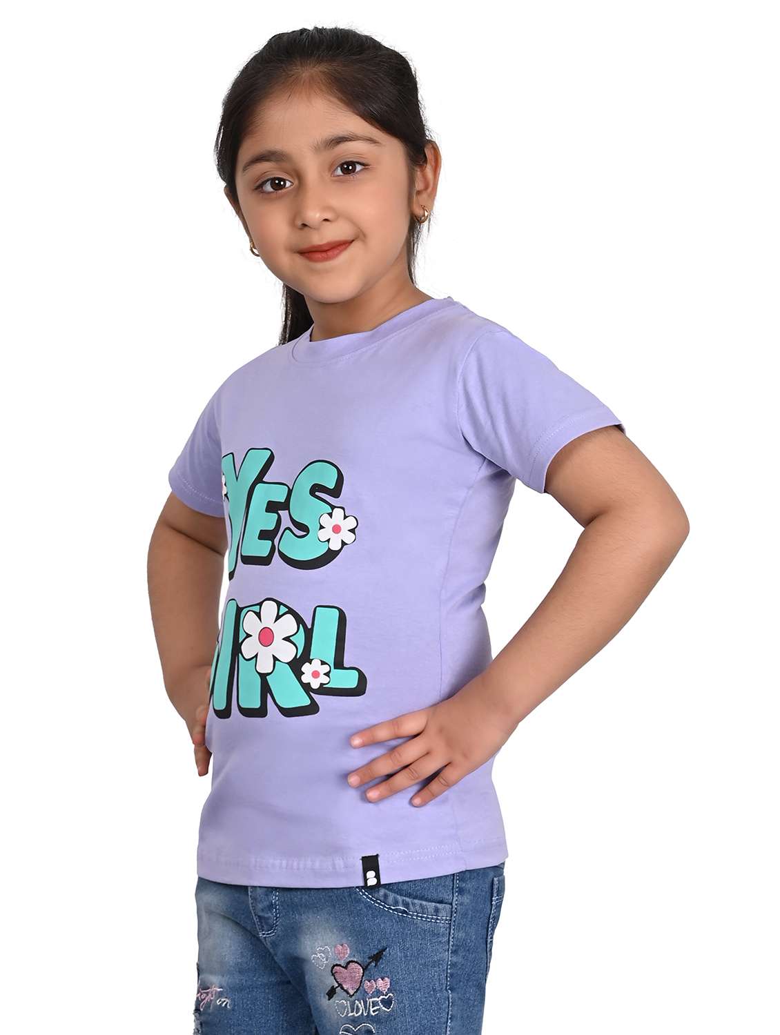 girls lavender printed short sleeve t-shirt - 21841430 -  Standard Image - 1