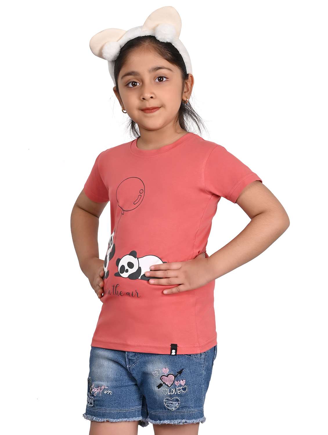 girls front print round neck tee - 21841432 -  Standard Image - 1